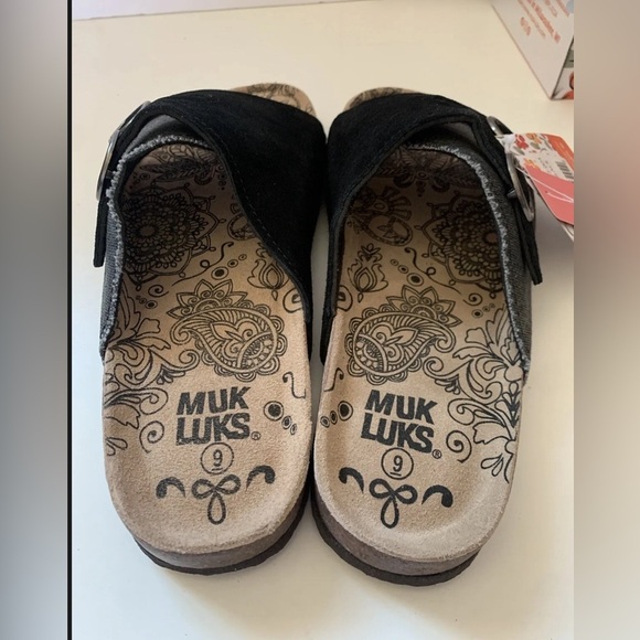 MUK LUKS Black Buckle-Accent Valerie Terra Turf Sandal Women Size 9 Women Sandal - Picture 4 of 13